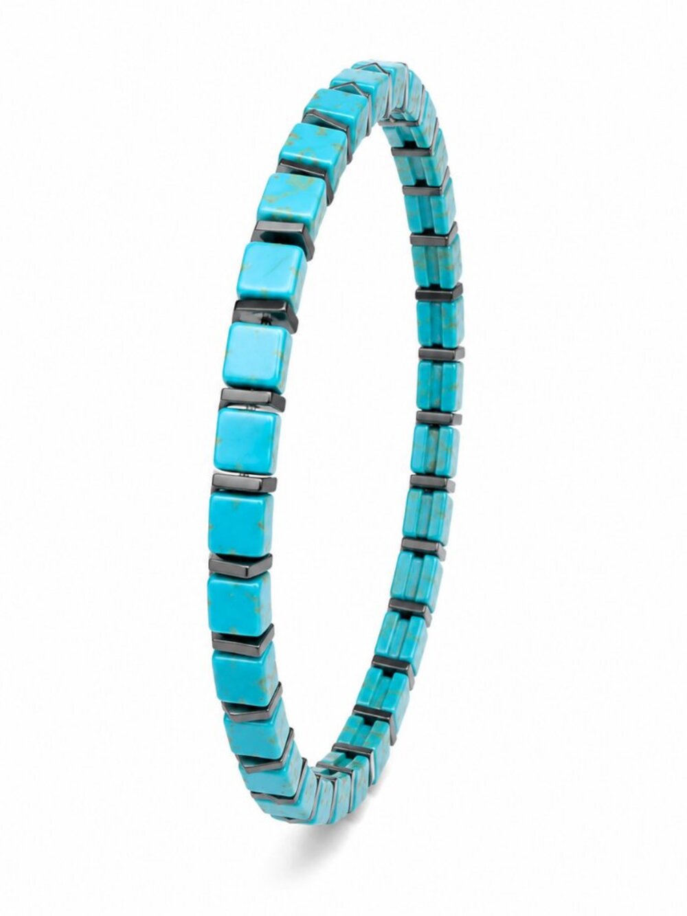 Handmade Turquoise Bracelet Handmade Stretch Gemstone Beaded Minimal Jewelry